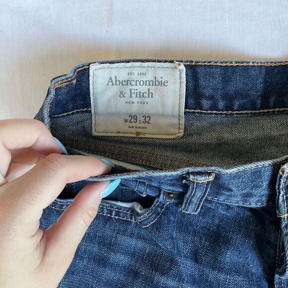 Abercrombie & Fitch Jeans Mens 29x32 Blue Denim Pants The A&F Skinny Button Fly - Picture 5 of 7